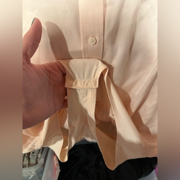 J. Crew Cream Asymmetrical Bodysuit with Mandarin Collar - Picture 6 of 8